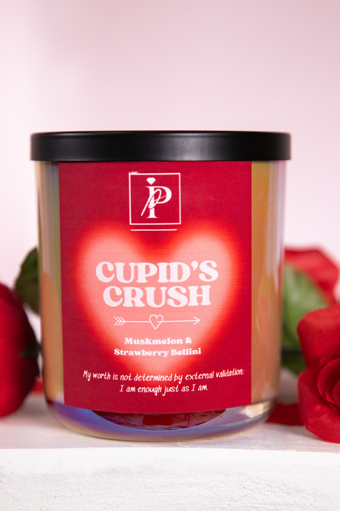 Cupi'd Crush Soy Luxury Candle Muskmelon & Strawberry Bellini 